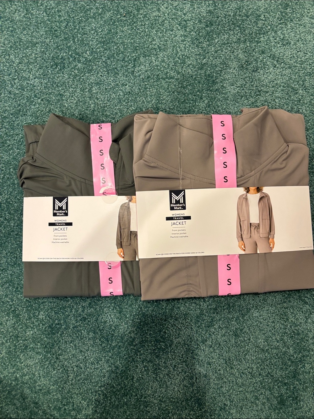 NWT Members Mark Women Small Lightweight Travel Jackets Bundle Olive & Beige